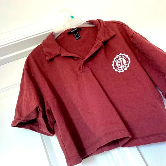 Forever 21 - Los Angeles California 91 Women's Short Sleeve Crop Tops/Tee Size M - Picture 2 of 6